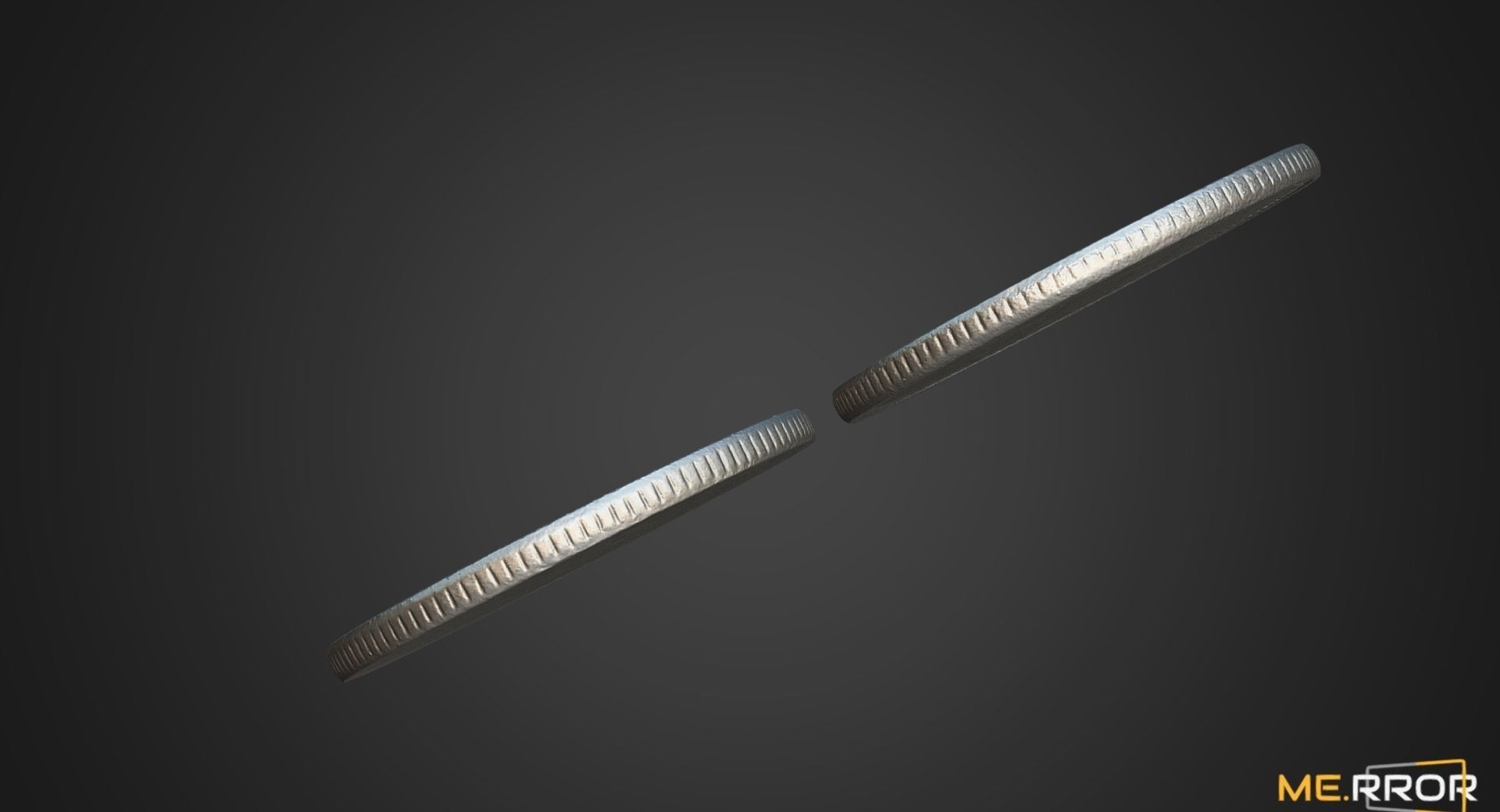 100 Won - Korean Coin Low-poly 3D model_9