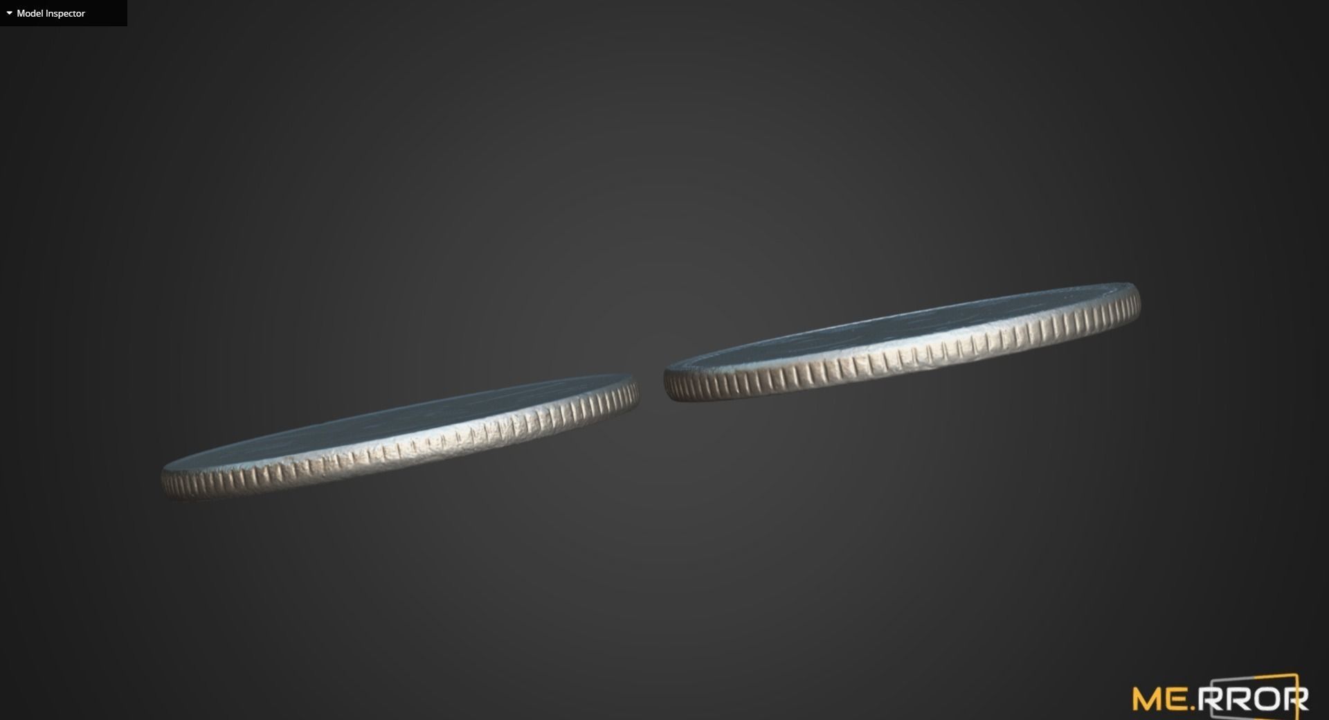 100 Won - Korean Coin Low-poly 3D model_18