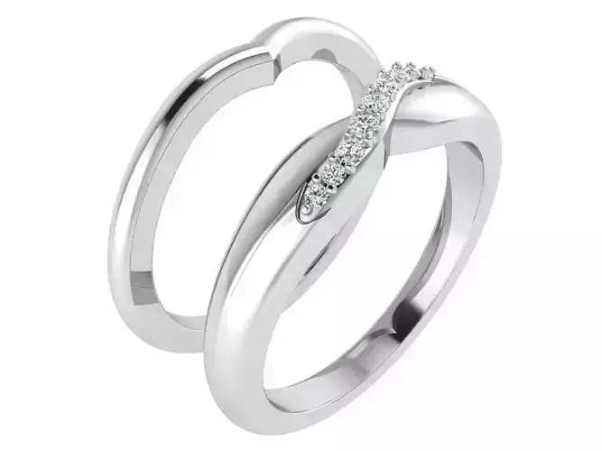 2-Band Diamond signet ring 3337 3D print model