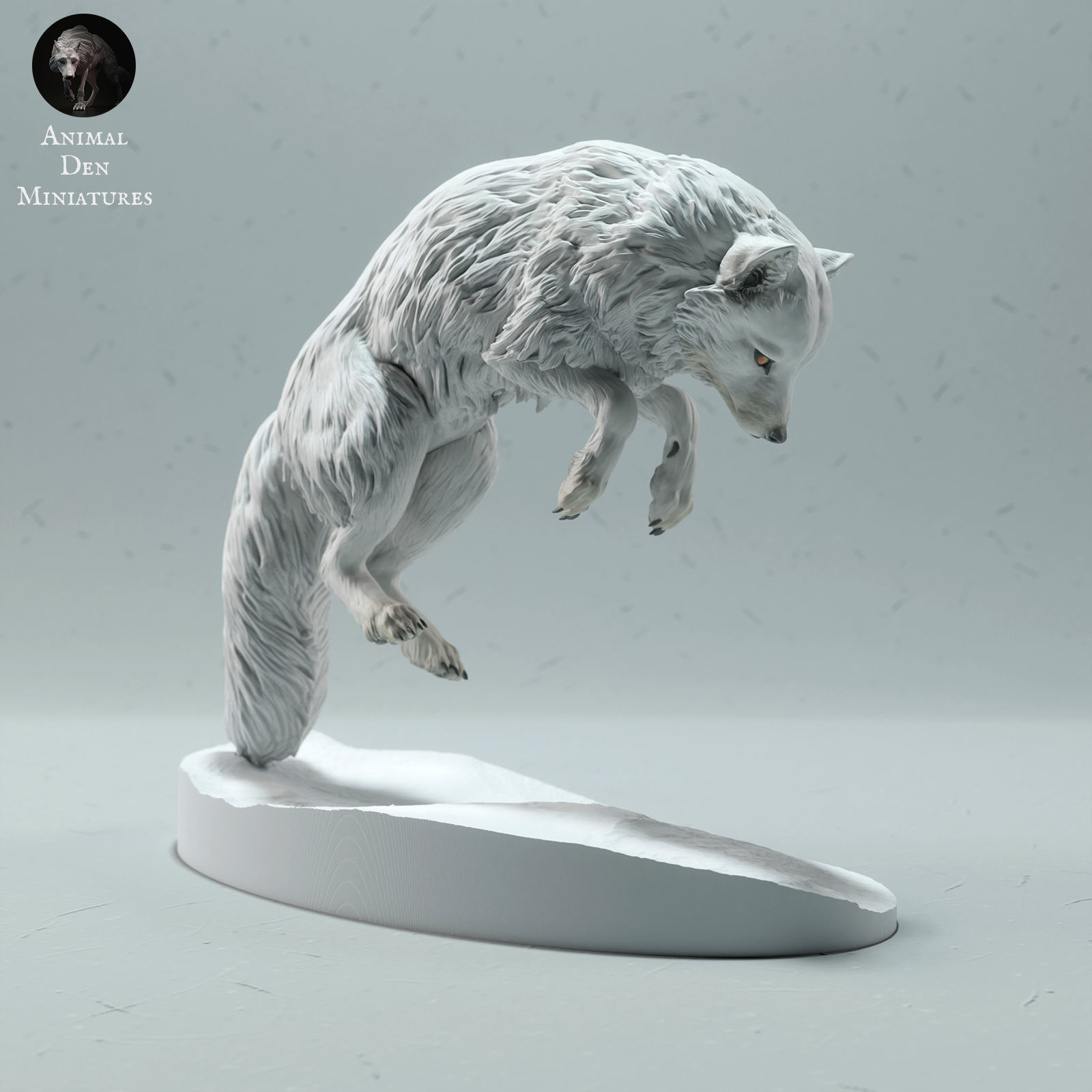 Arctic Fox Jump 3D print model_1