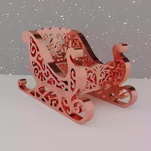 Christmas Santas Sleigh Decor 3D print model