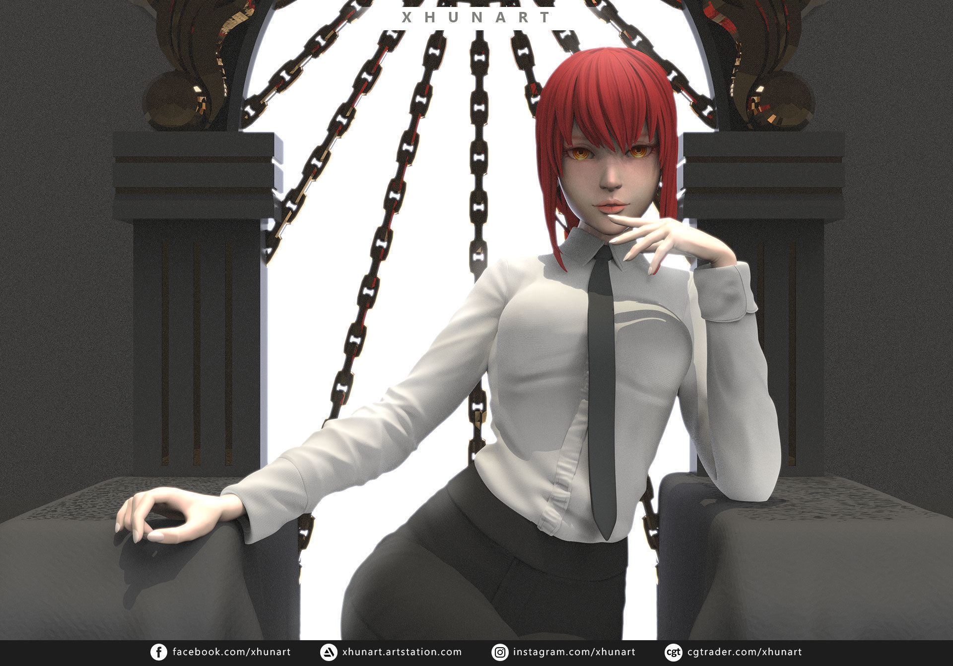 Makima The Control Devil STL file 3D print model_5