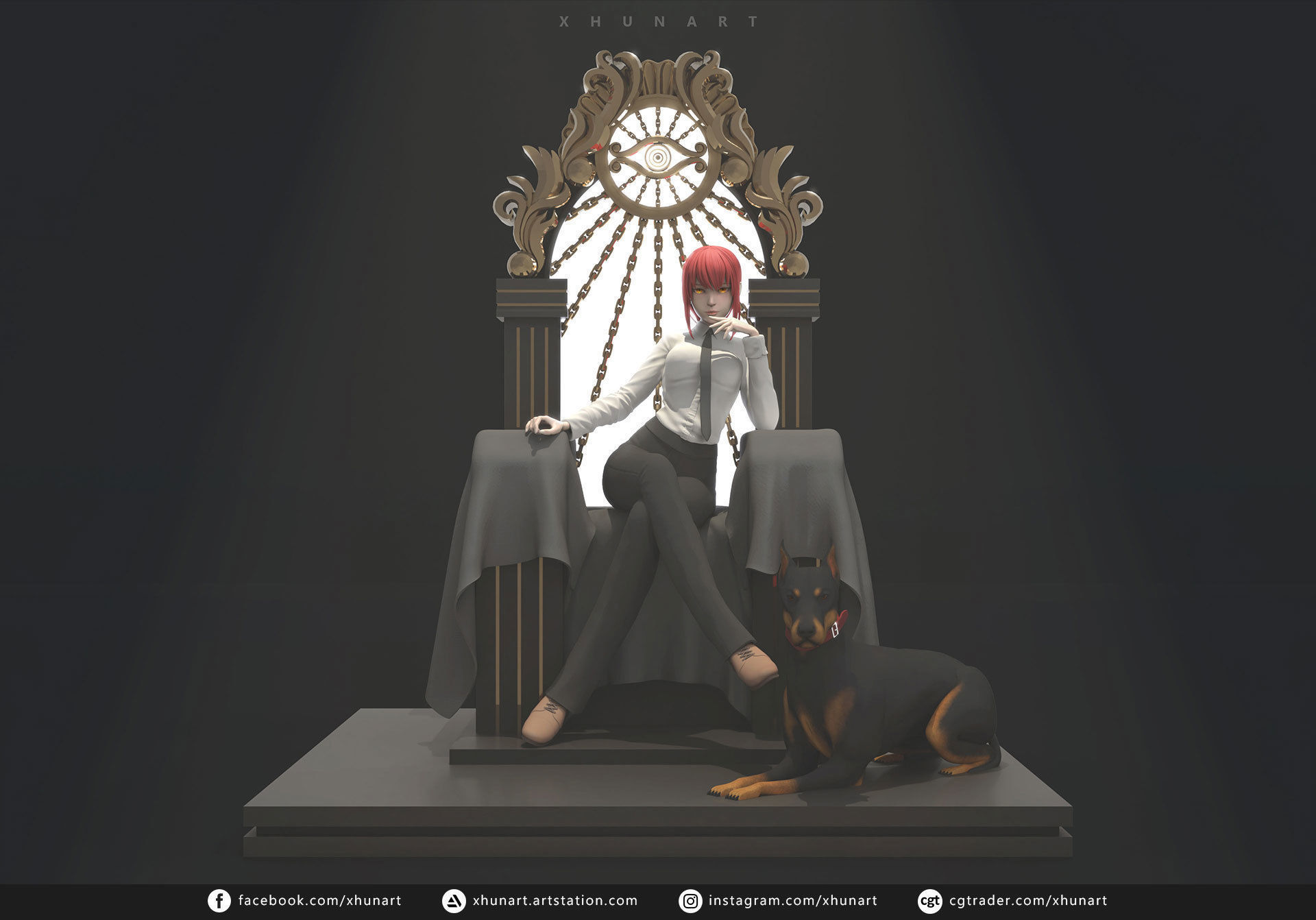 Makima The Control Devil STL file 3D print model_1