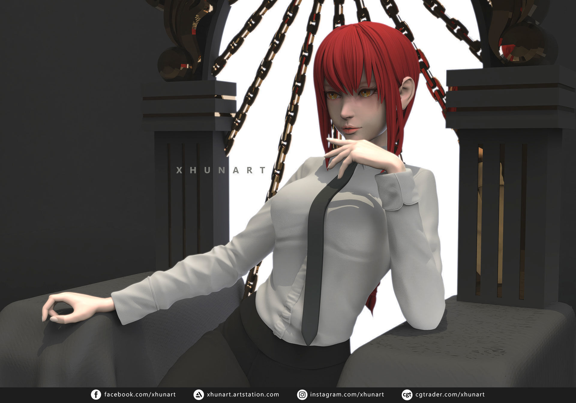 Makima The Control Devil STL file 3D print model_4