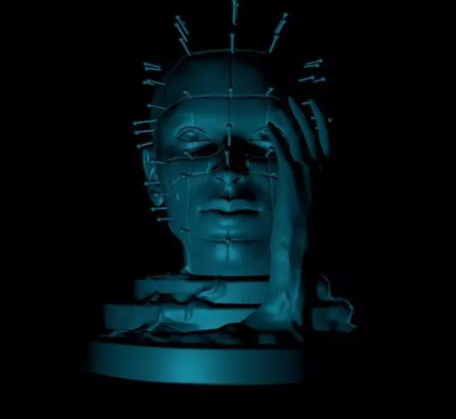 Hellpristess sculpture of human head 3D print model