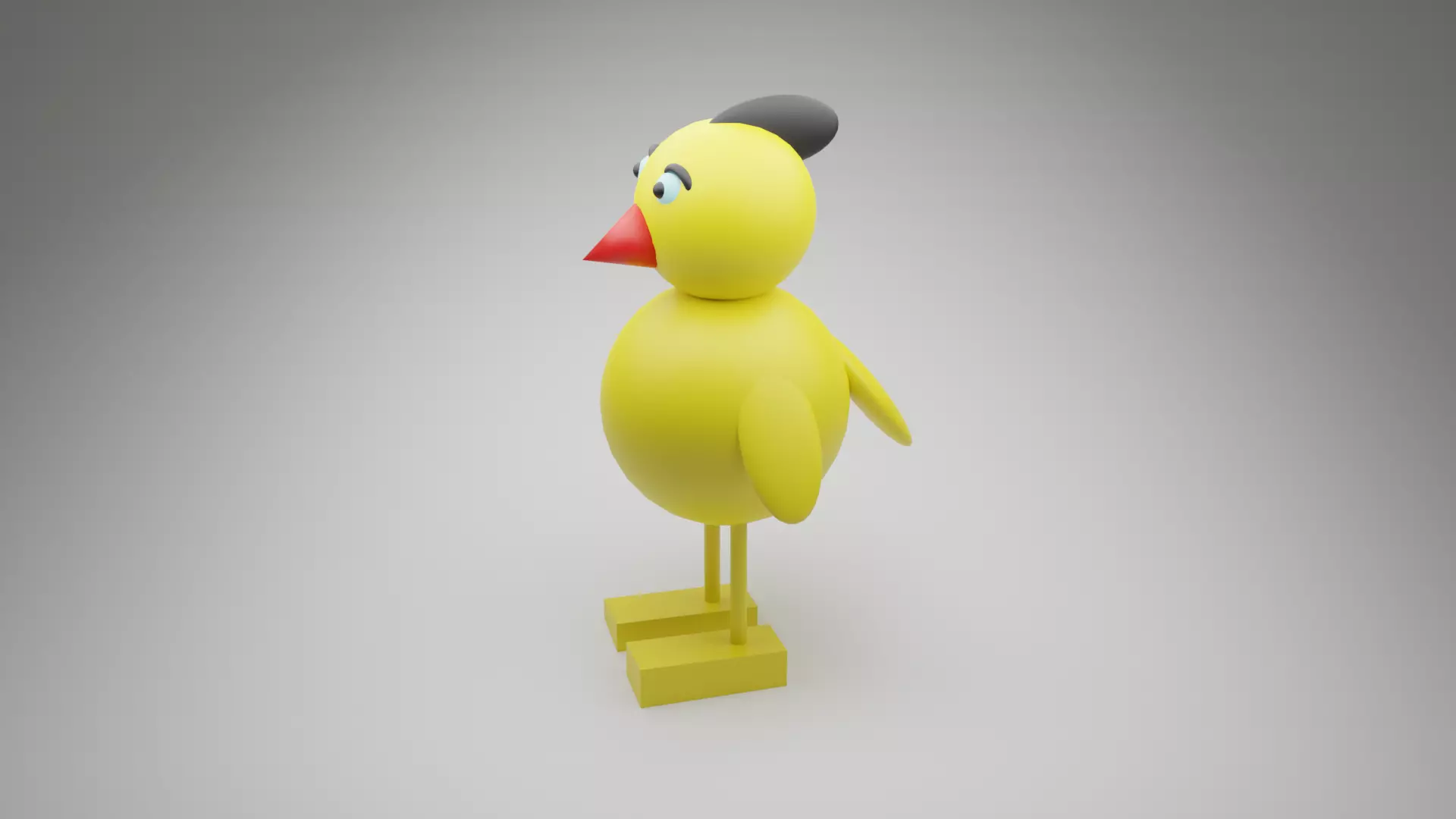 Cartoon bird yellow Free 3D model
