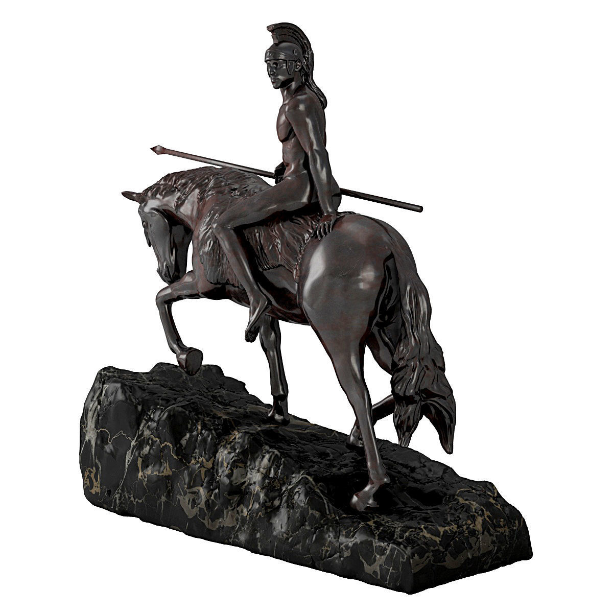 Statuette Horse Man 3D model_1