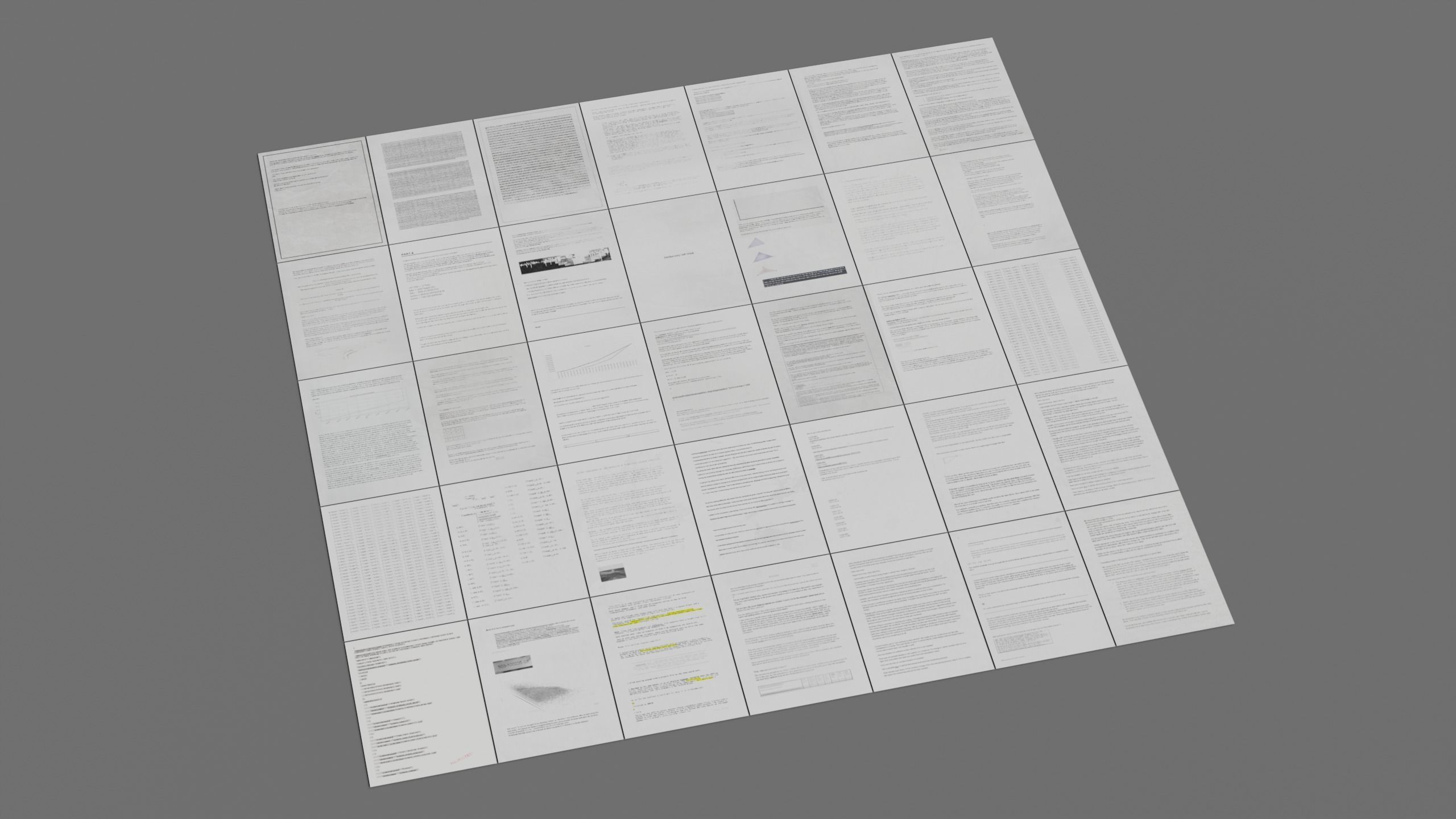 Scattered Paper Low-poly 3D model_2