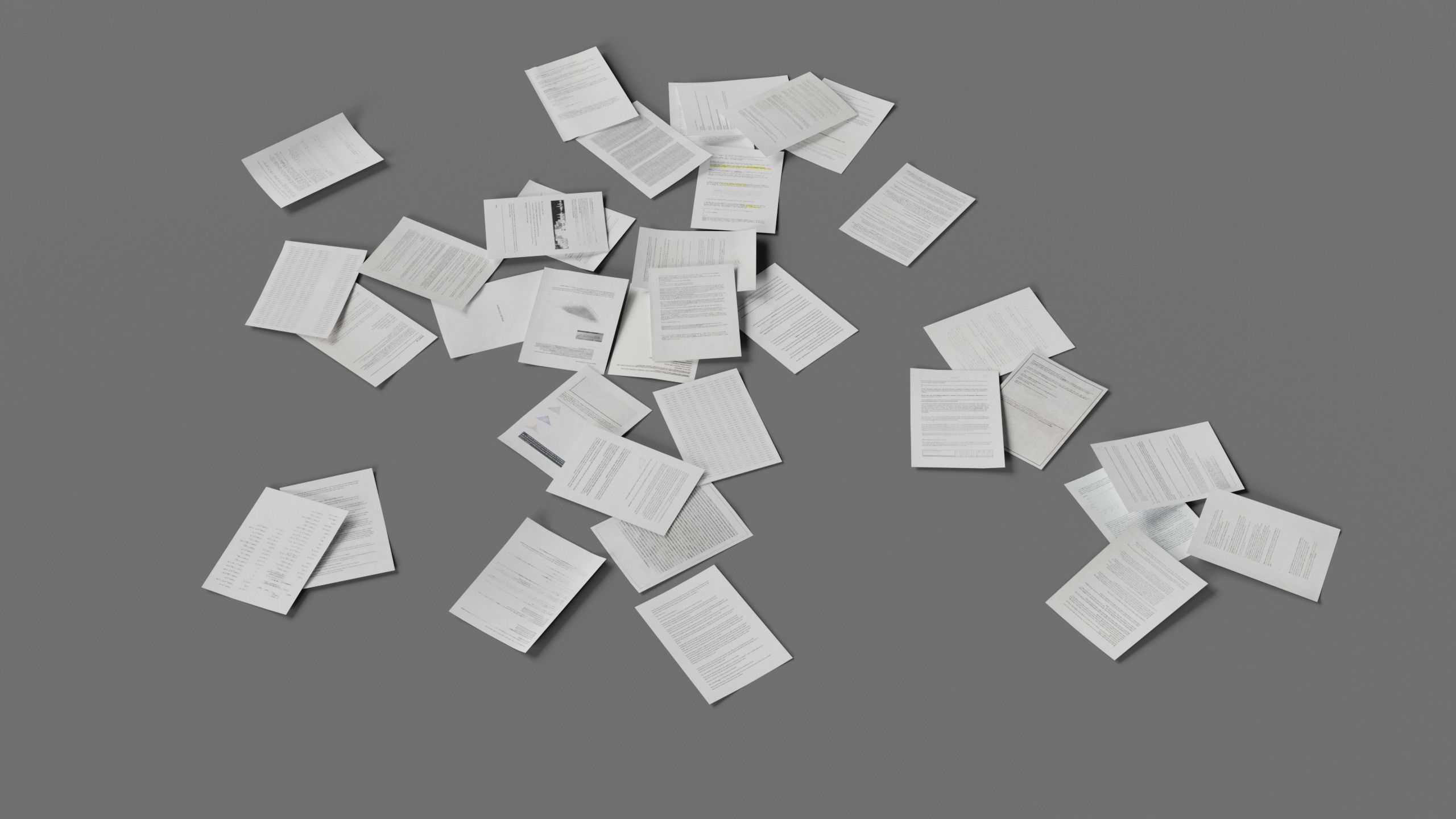 Scattered Paper Low-poly 3D model_8