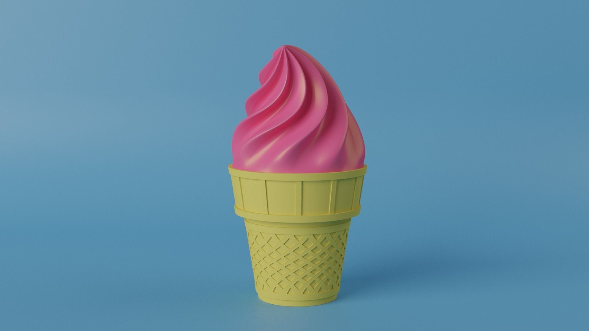 Strawberry Ice Cream 3D model_5