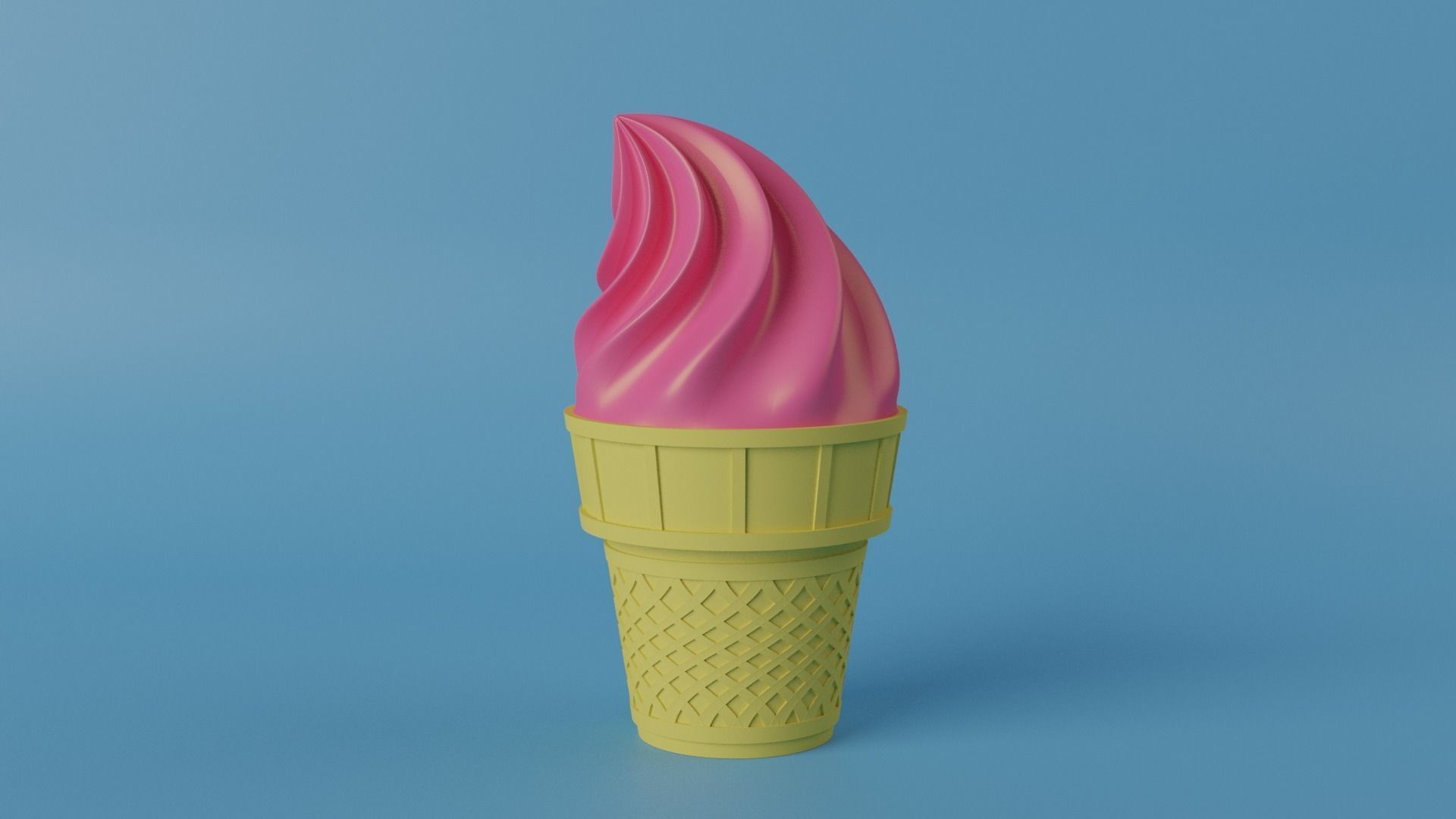 Strawberry Ice Cream 3D model_7