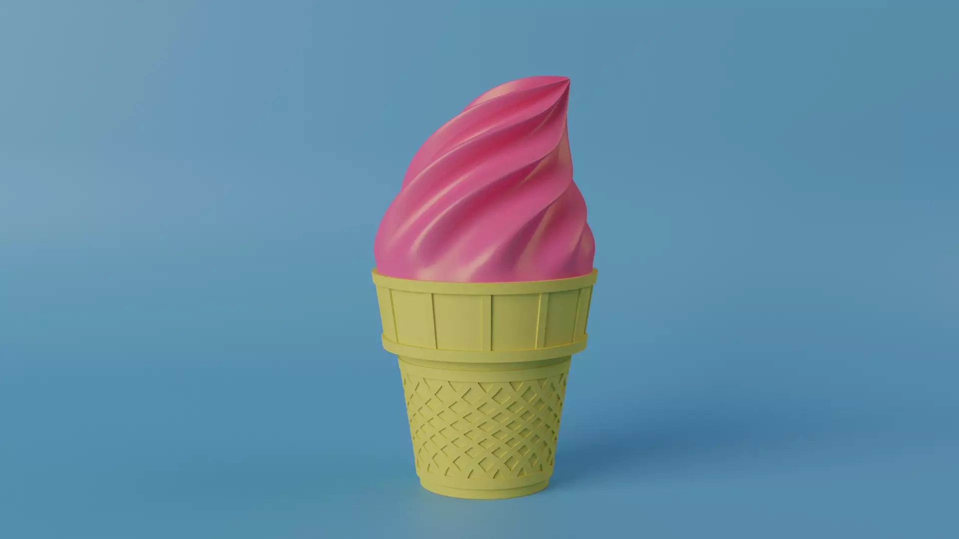 Strawberry Ice Cream 3D model_0
