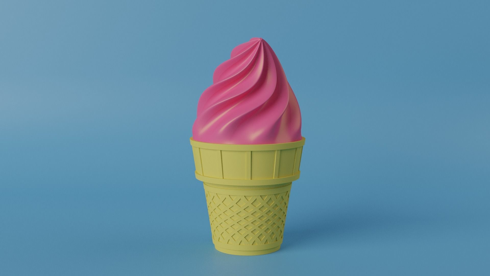 Strawberry Ice Cream 3D model_3