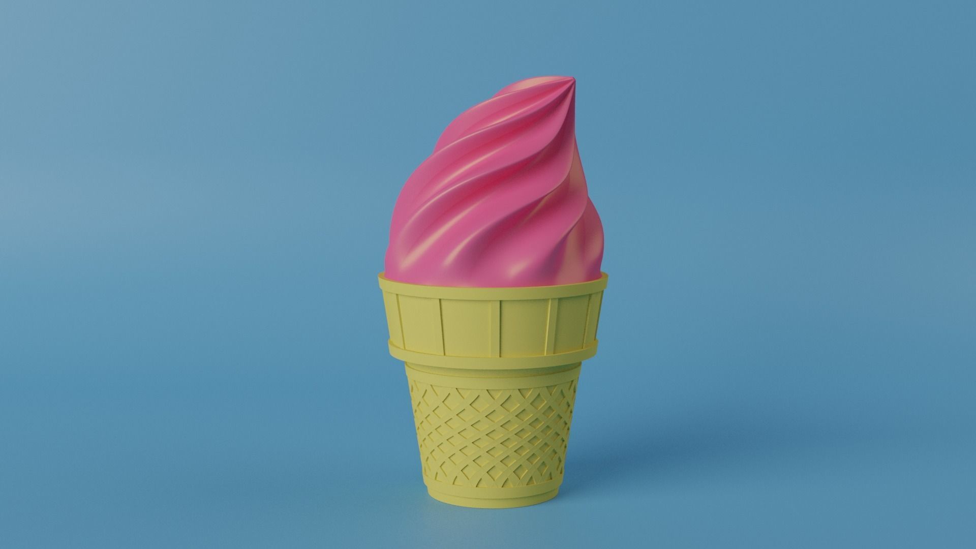 Strawberry Ice Cream 3D model_1