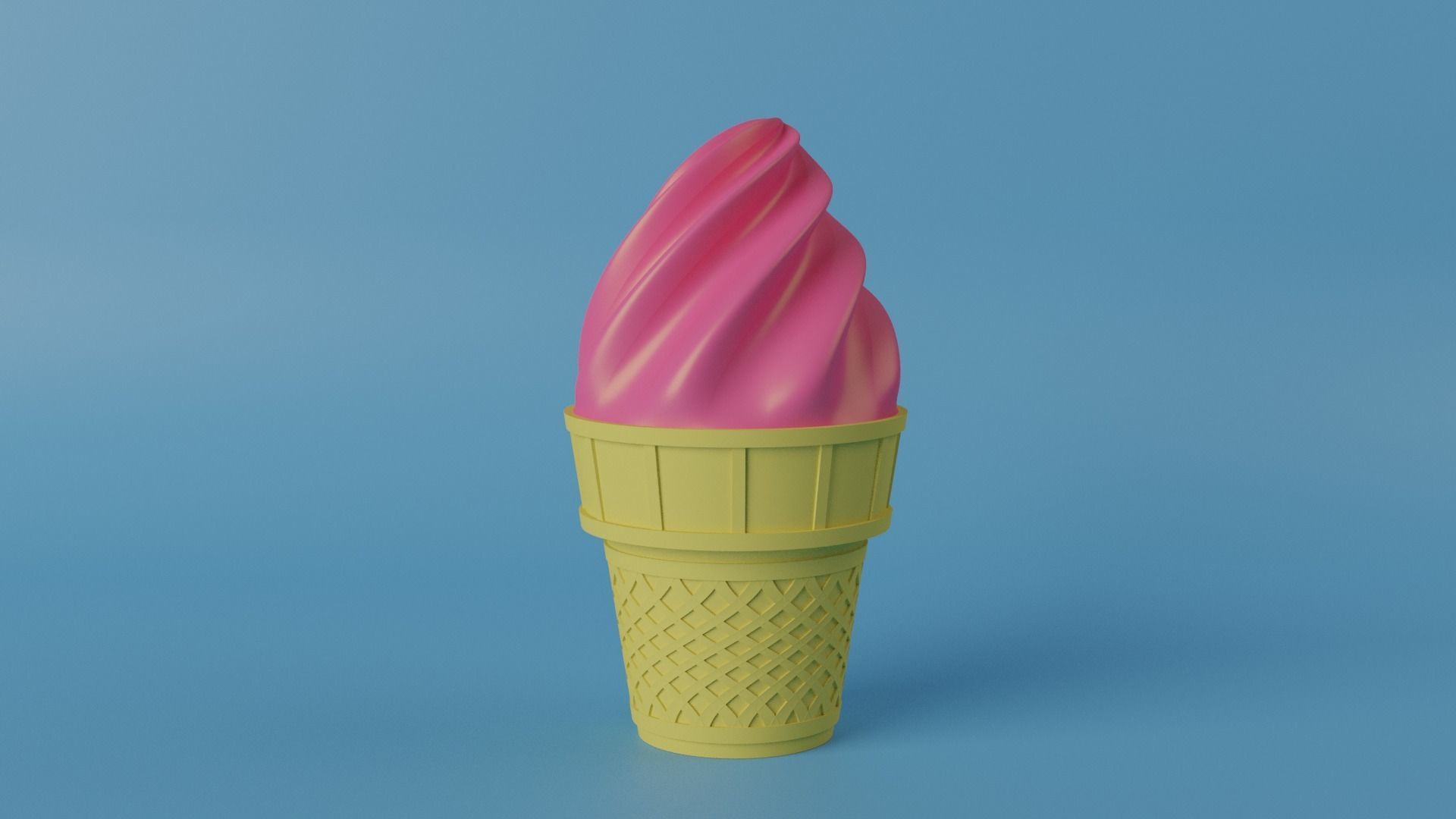 Strawberry Ice Cream 3D model_11