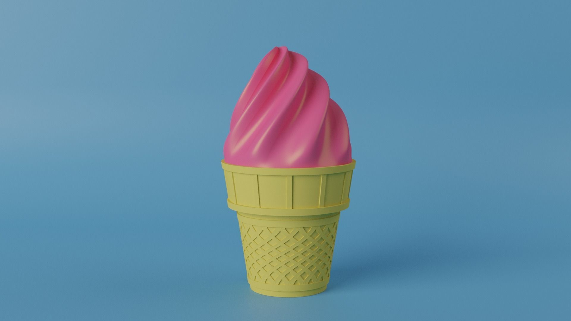 Strawberry Ice Cream 3D model_10