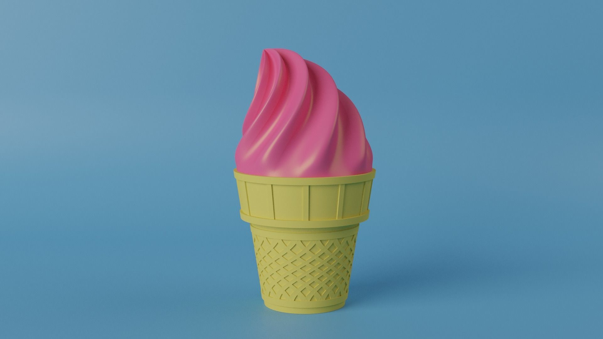 Strawberry Ice Cream 3D model_9