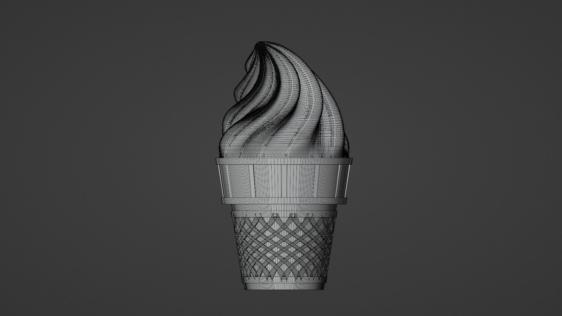 Strawberry Ice Cream 3D model_4