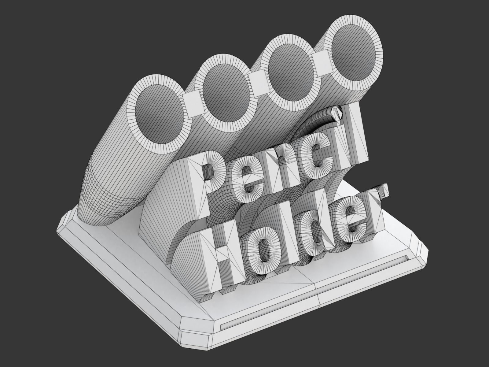 Printable Sweeping Text Plate With Pen Holder 3D print model_12