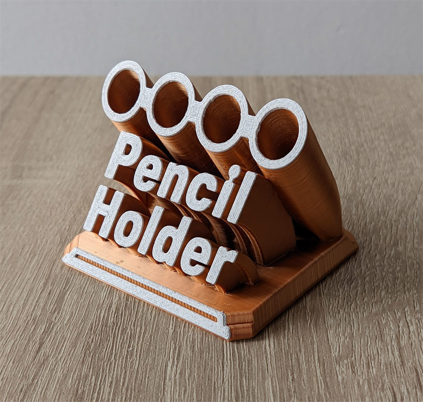 Printable Sweeping Text Plate With Pen Holder 3D print model_1