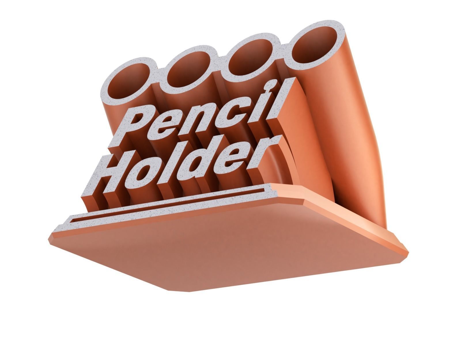 Printable Sweeping Text Plate With Pen Holder 3D print model_6