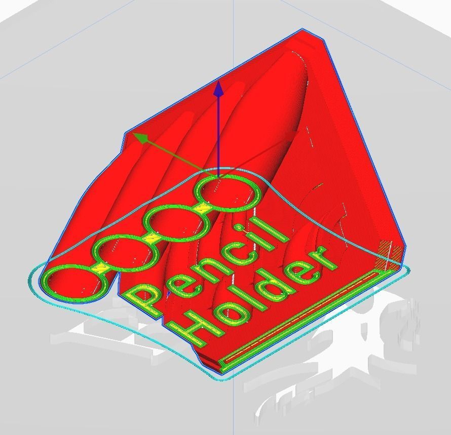 Printable Sweeping Text Plate With Pen Holder 3D print model_11