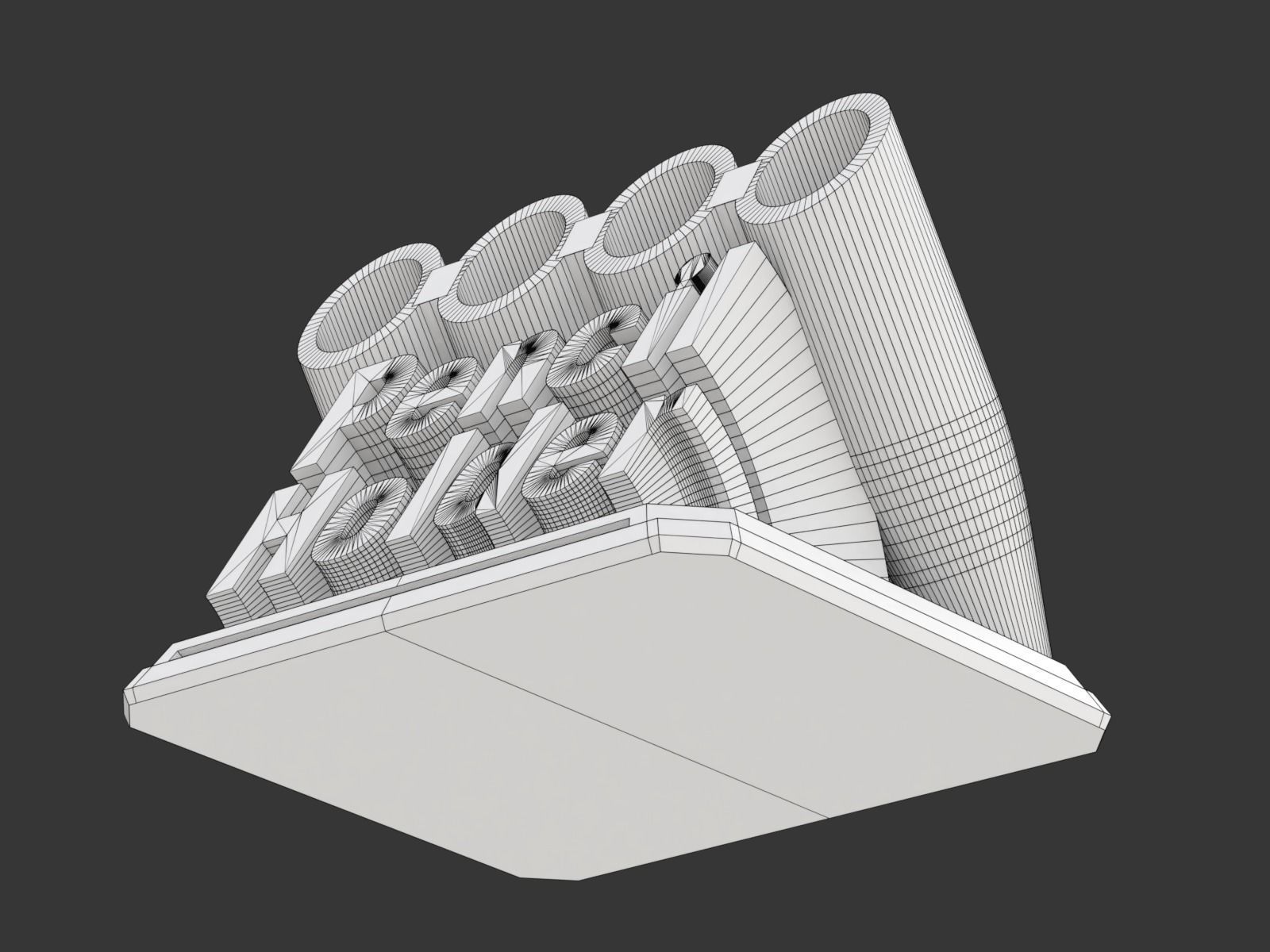 Printable Sweeping Text Plate With Pen Holder 3D print model_14