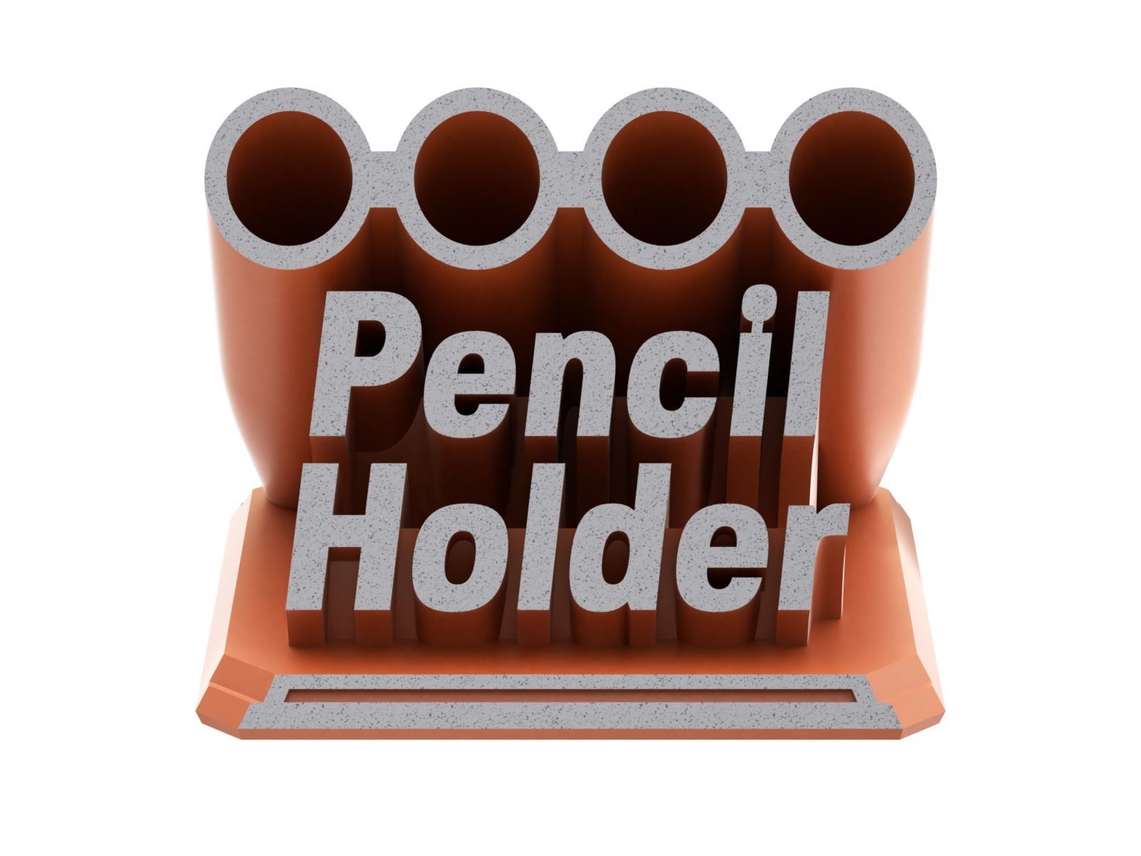 Printable Sweeping Text Plate With Pen Holder 3D print model_4