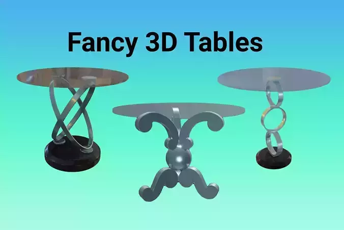 Fancy 3D Tables  Low-poly 3D model