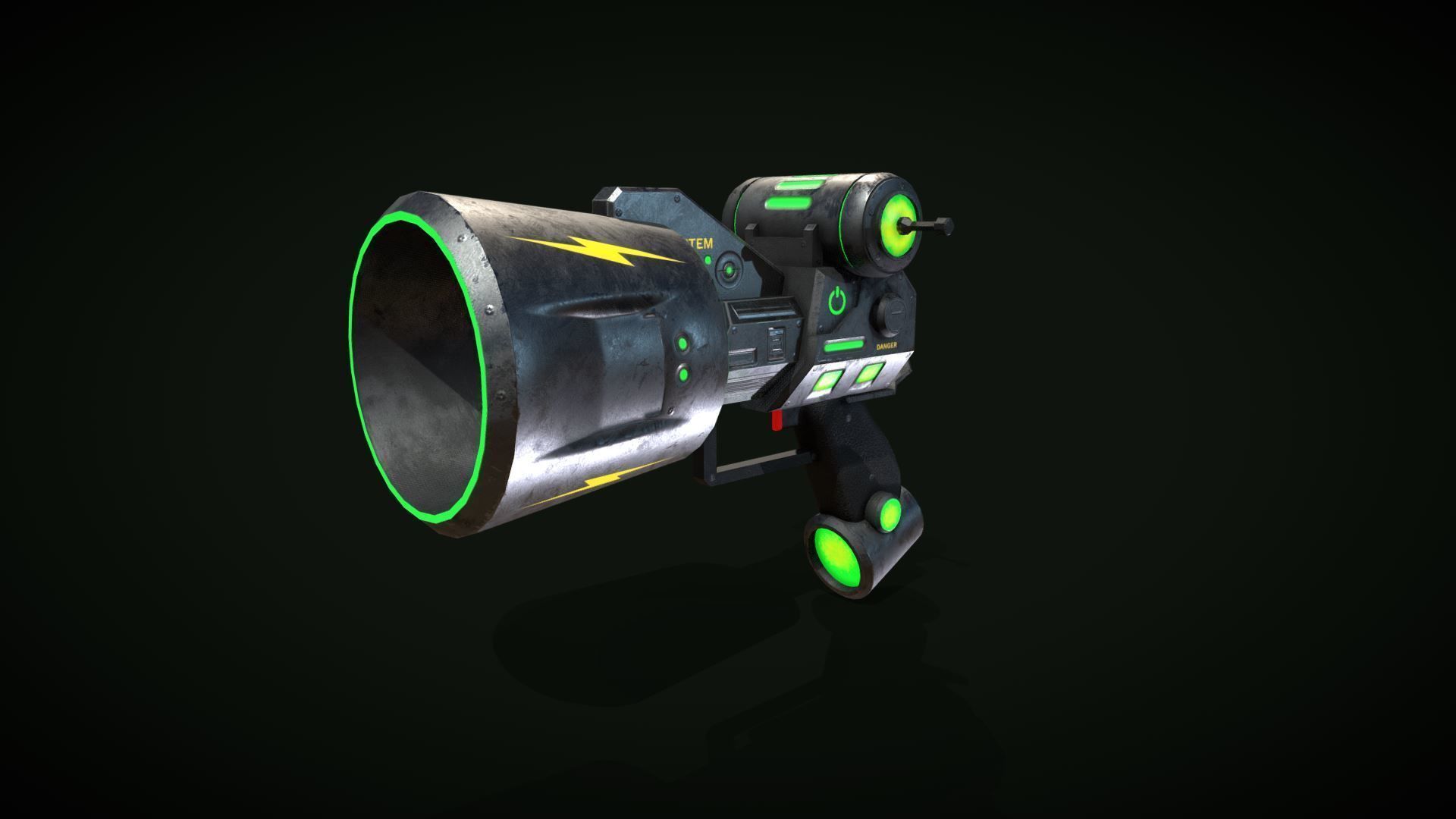 Sci-fi Pistol LowPoly Low-poly 3D model_1