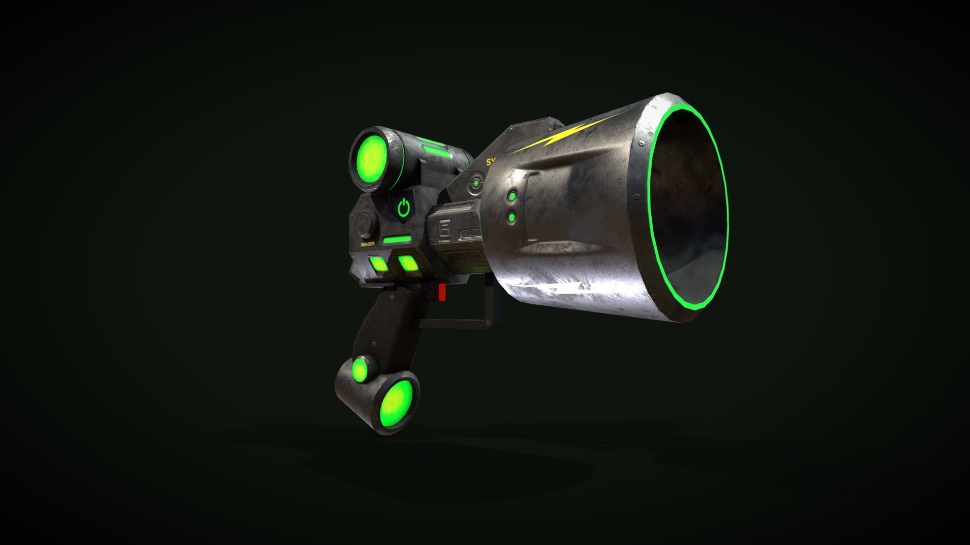 Sci-fi Pistol LowPoly Low-poly 3D model_5