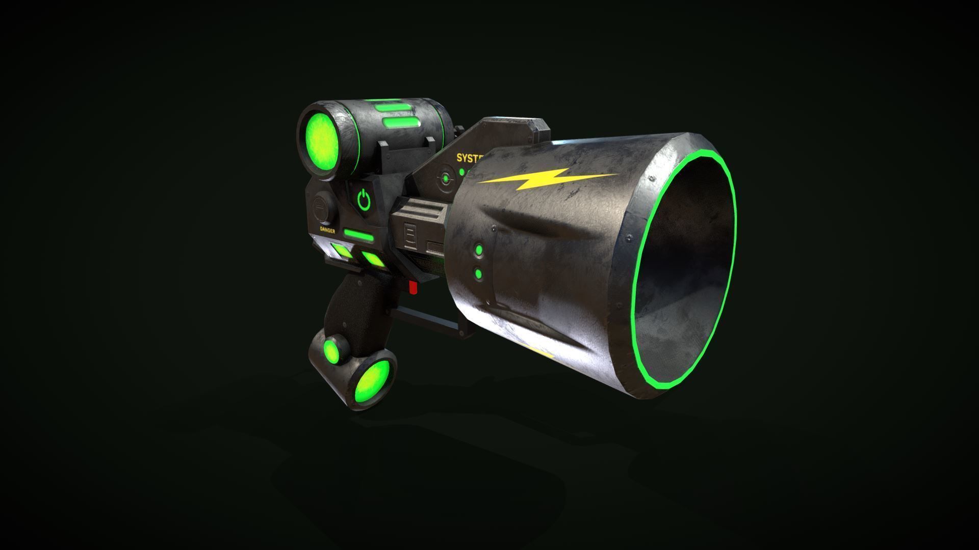 Sci-fi Pistol LowPoly Low-poly 3D model_2