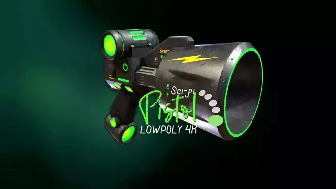 Sci-fi Pistol LowPoly