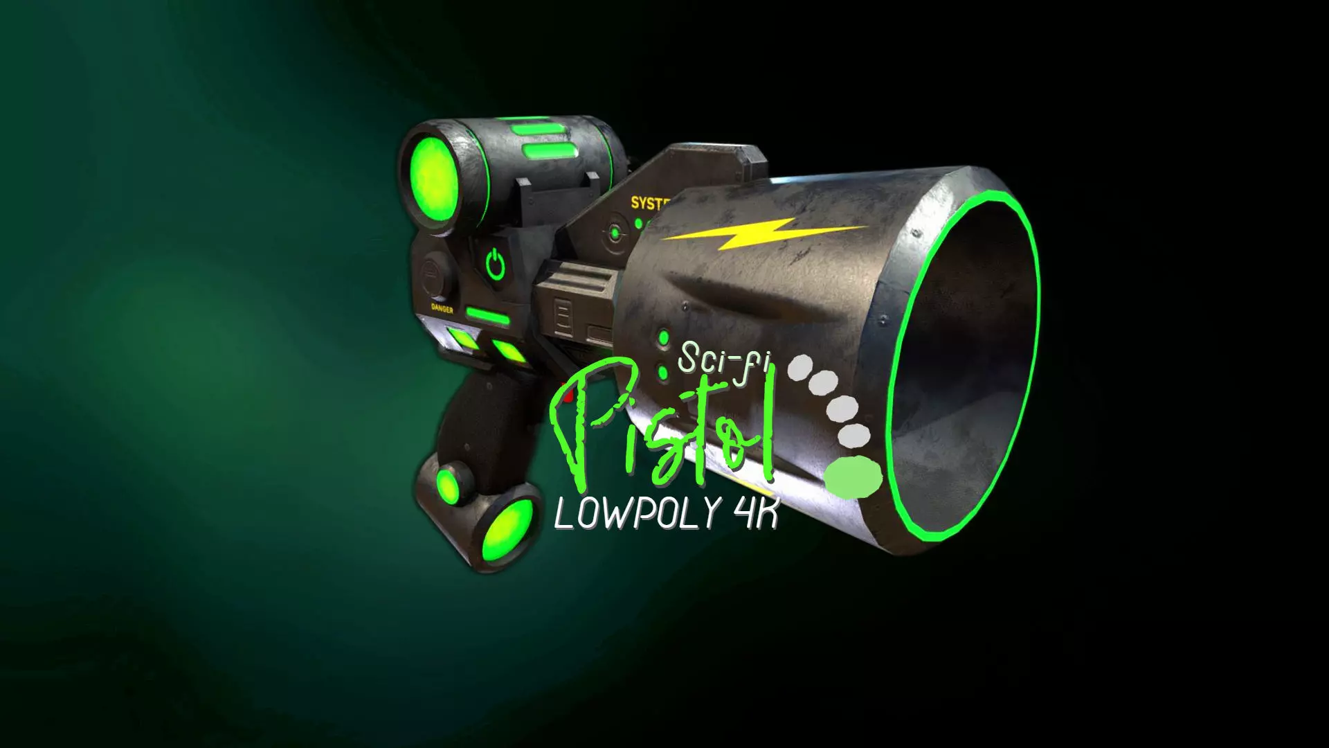 Sci-fi Pistol LowPoly Low-poly 3D model_0