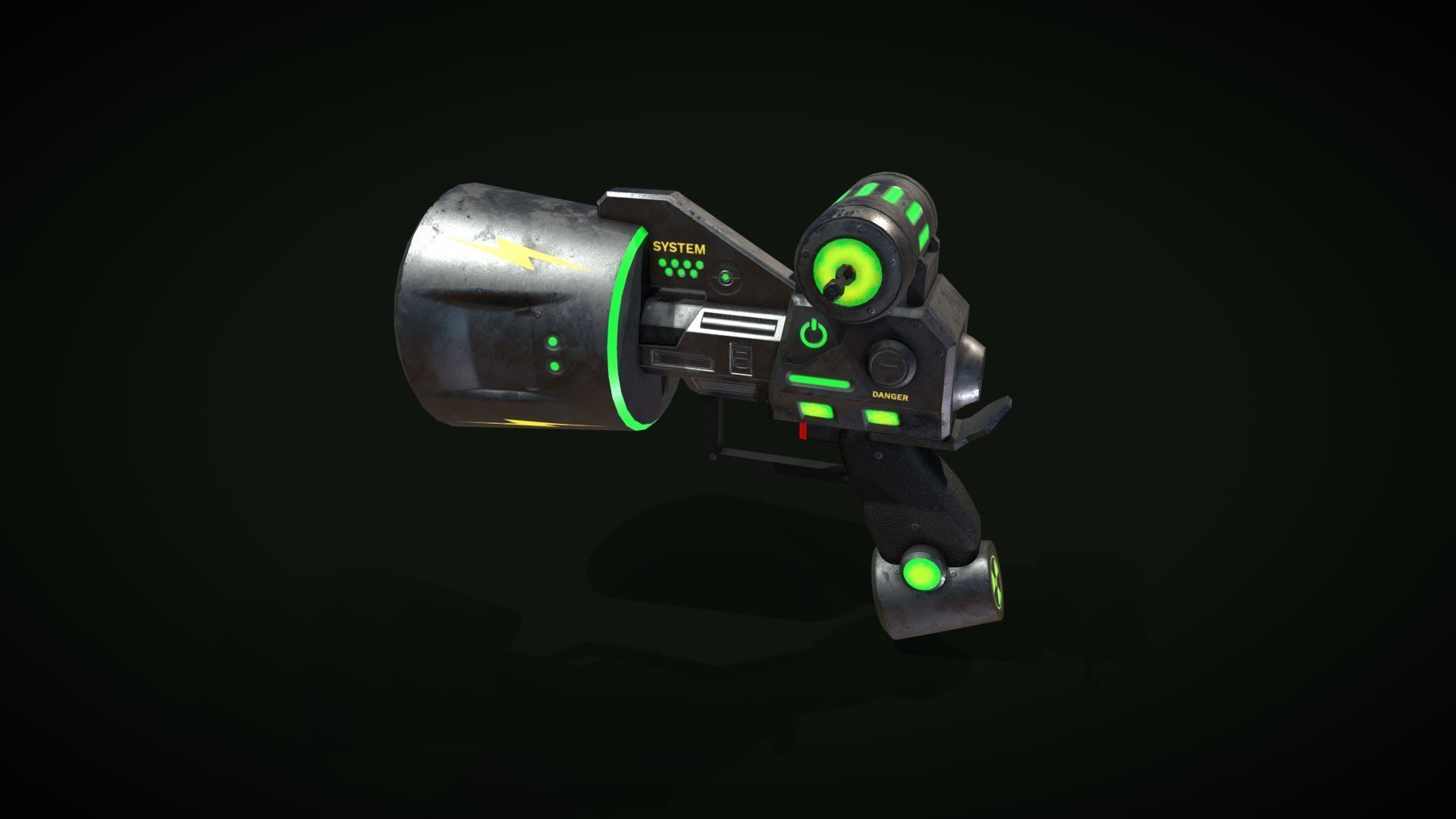 Sci-fi Pistol LowPoly Low-poly 3D model_3