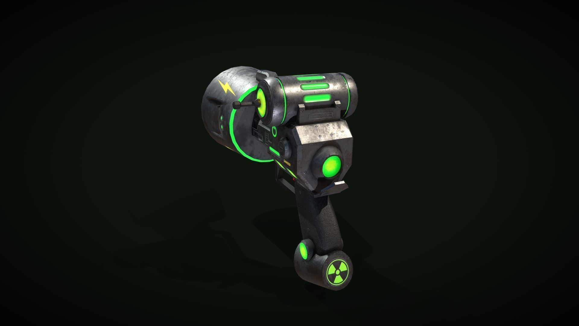 Sci-fi Pistol LowPoly Low-poly 3D model_4