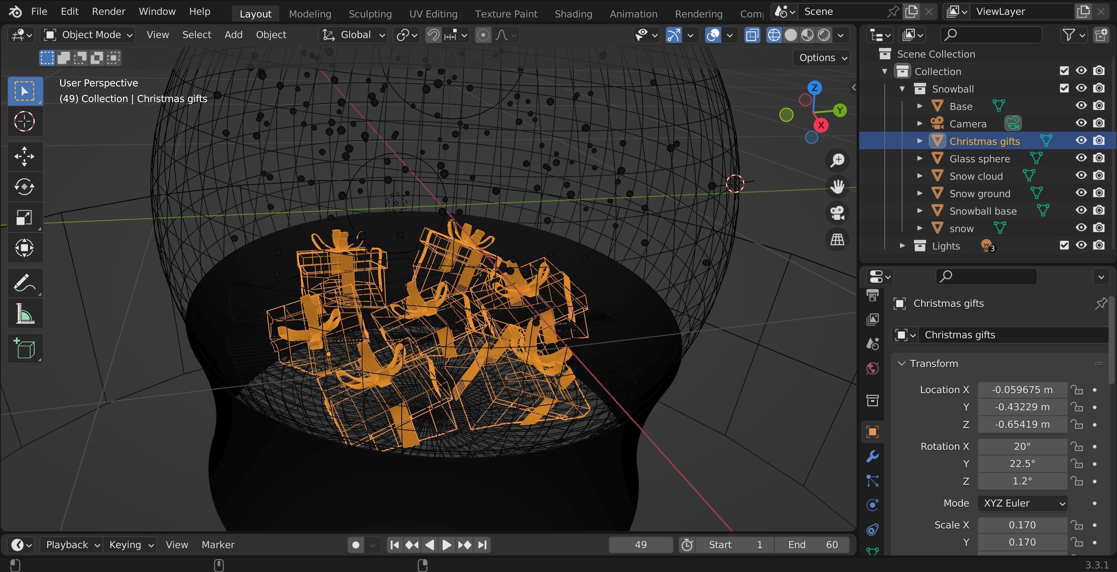 Christmas ball 3D model_3
