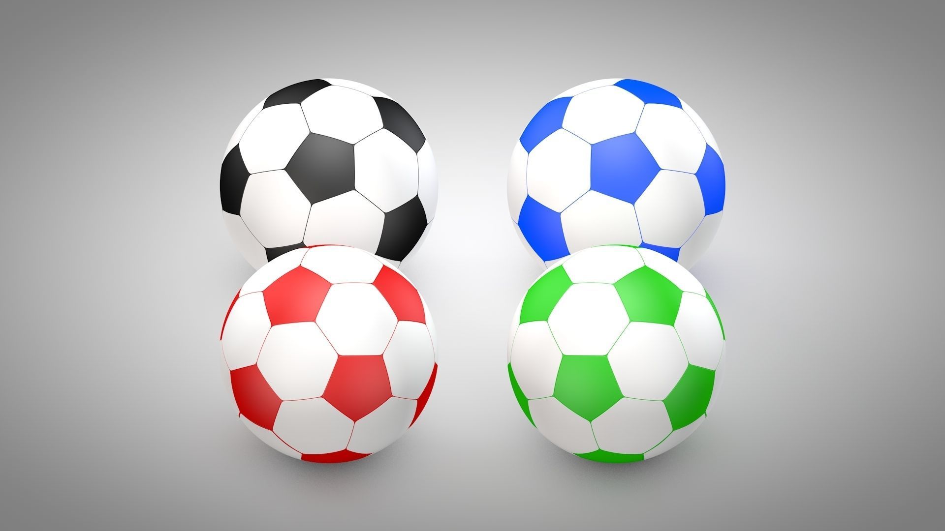 Football - Soccer Balls Type 2 Low-poly 3D model_1