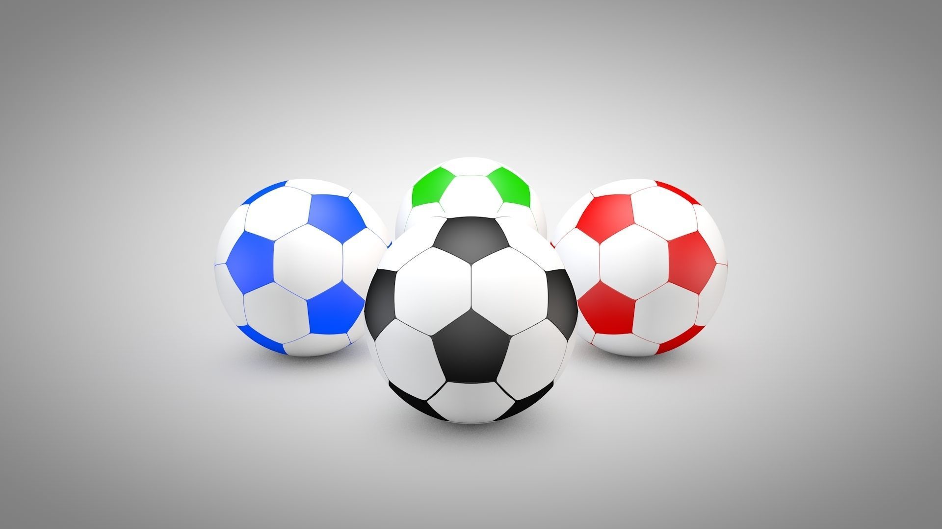 Football - Soccer Balls Type 2 Low-poly 3D model_2