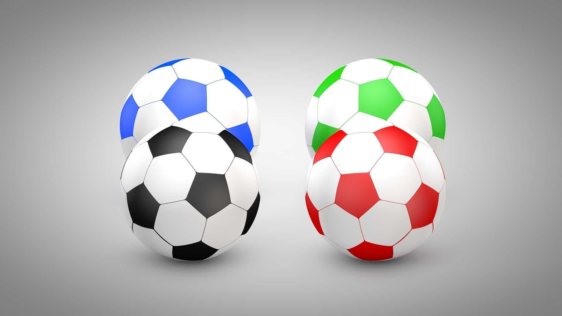 Football - Soccer Balls Type 2 Low-poly 3D model_4