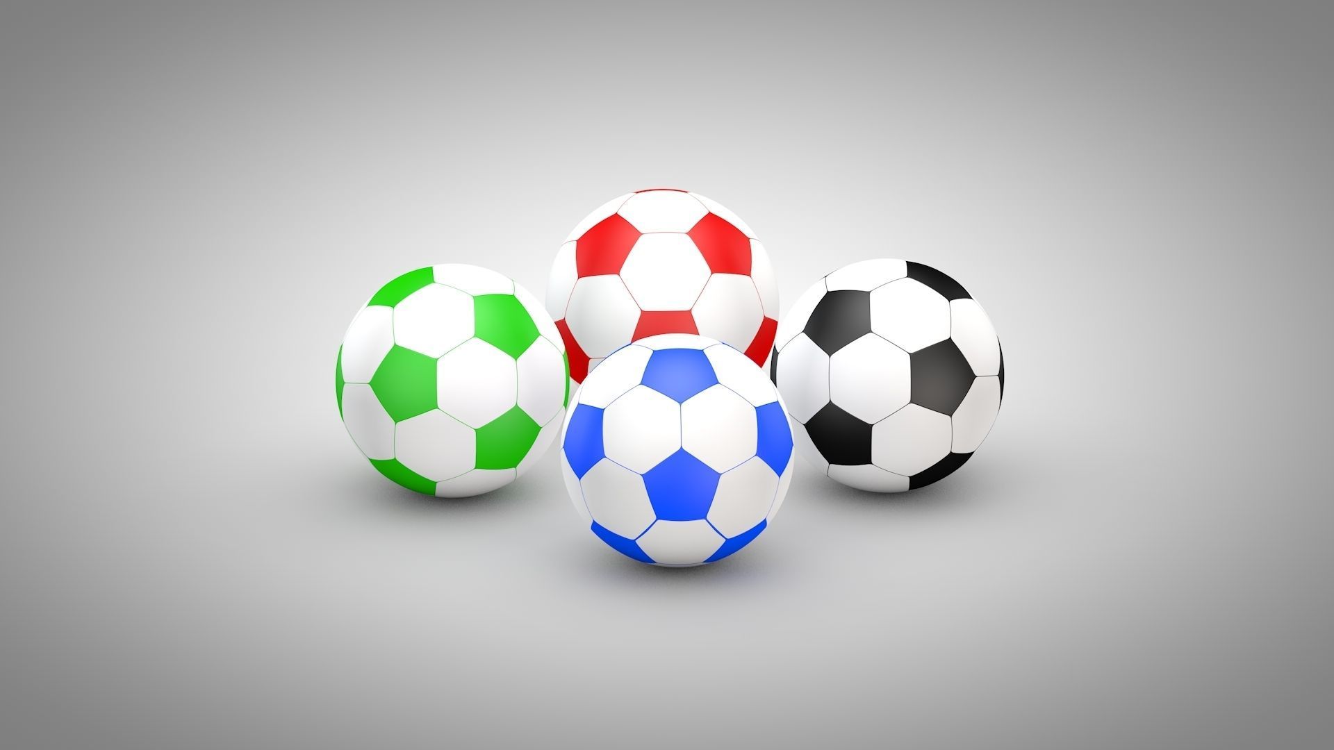 Football - Soccer Balls Type 2 Low-poly 3D model_3