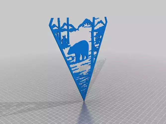 Bear-Wood polar bear triangular cutout
