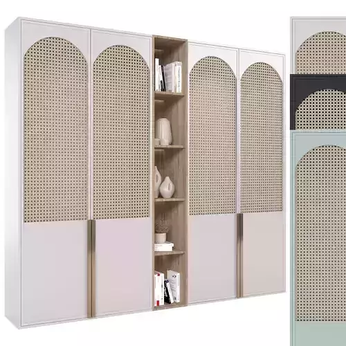 Rattan wardrobe furniture 02 3D model