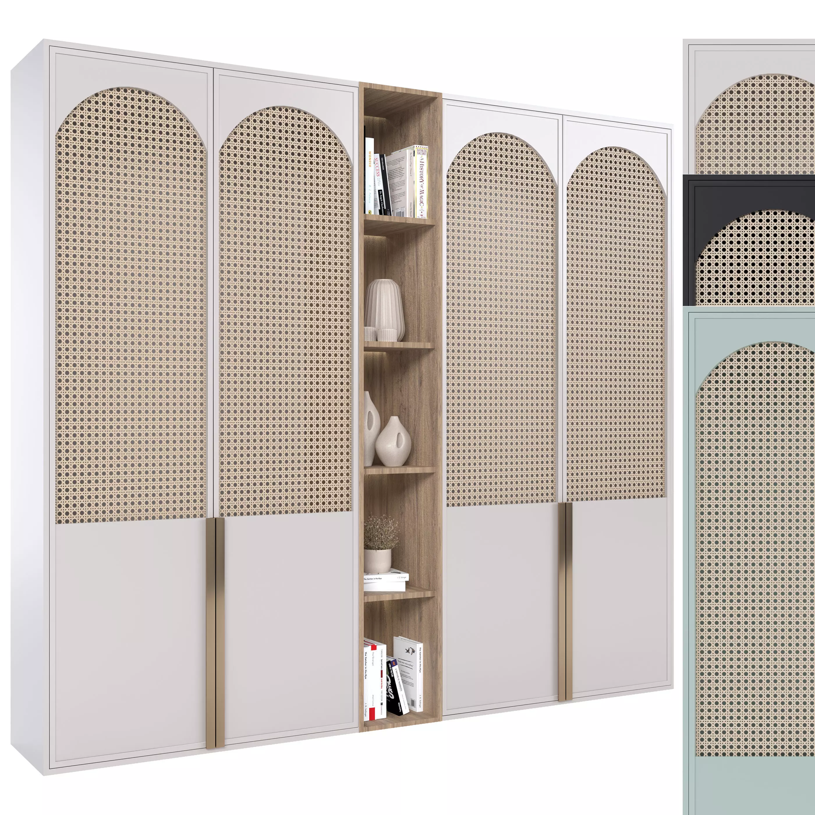 Rattan wardrobe furniture 02 3D model