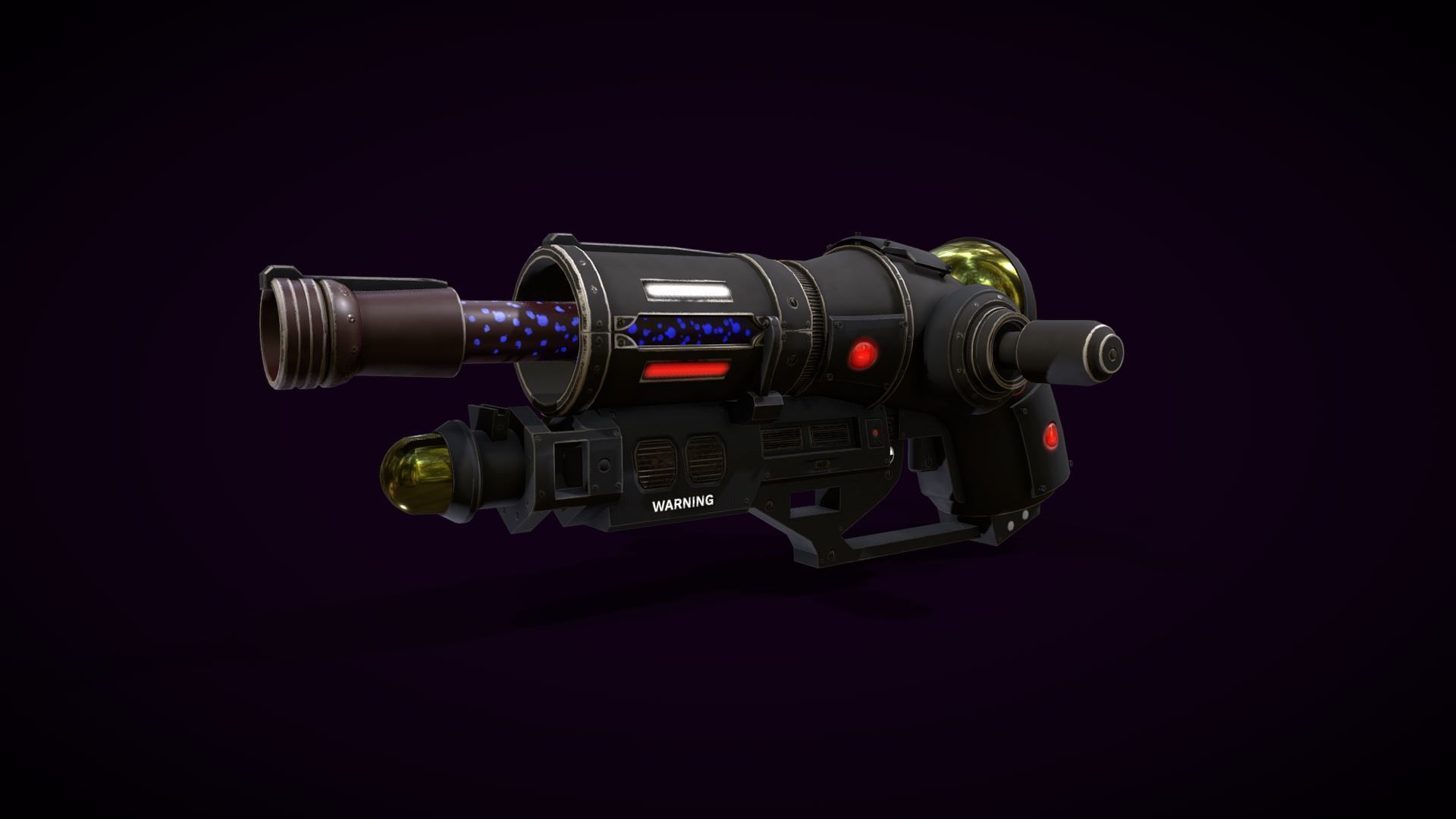 Sci-fi Gun Low-poly 3D model_1