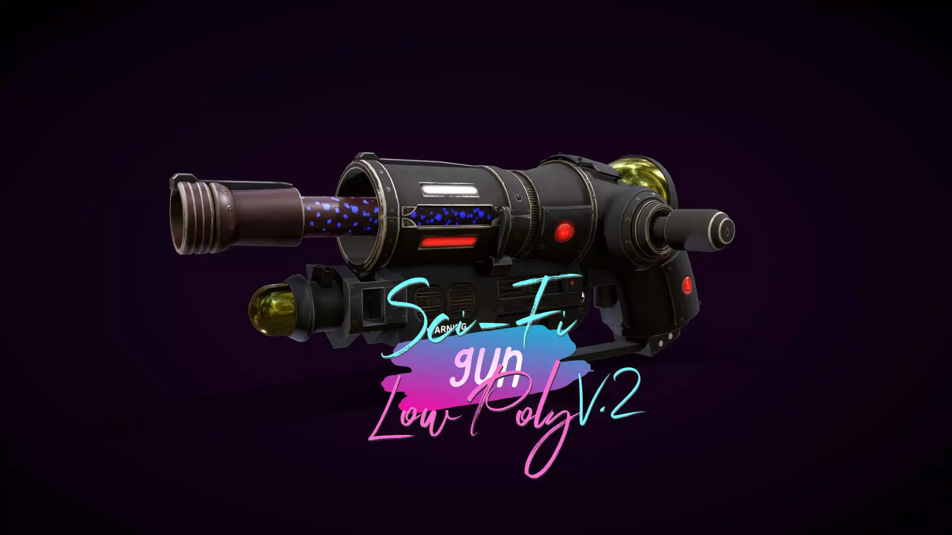 Sci-fi Gun Low-poly 3D model_0