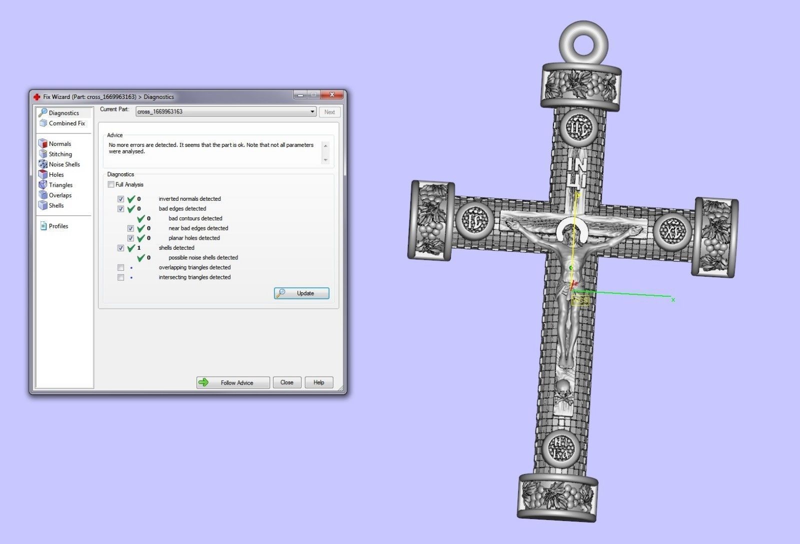 cross christian pendant in sterling silver 3D print model_17