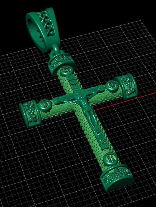 cross christian pendant in sterling silver 3D print model_14