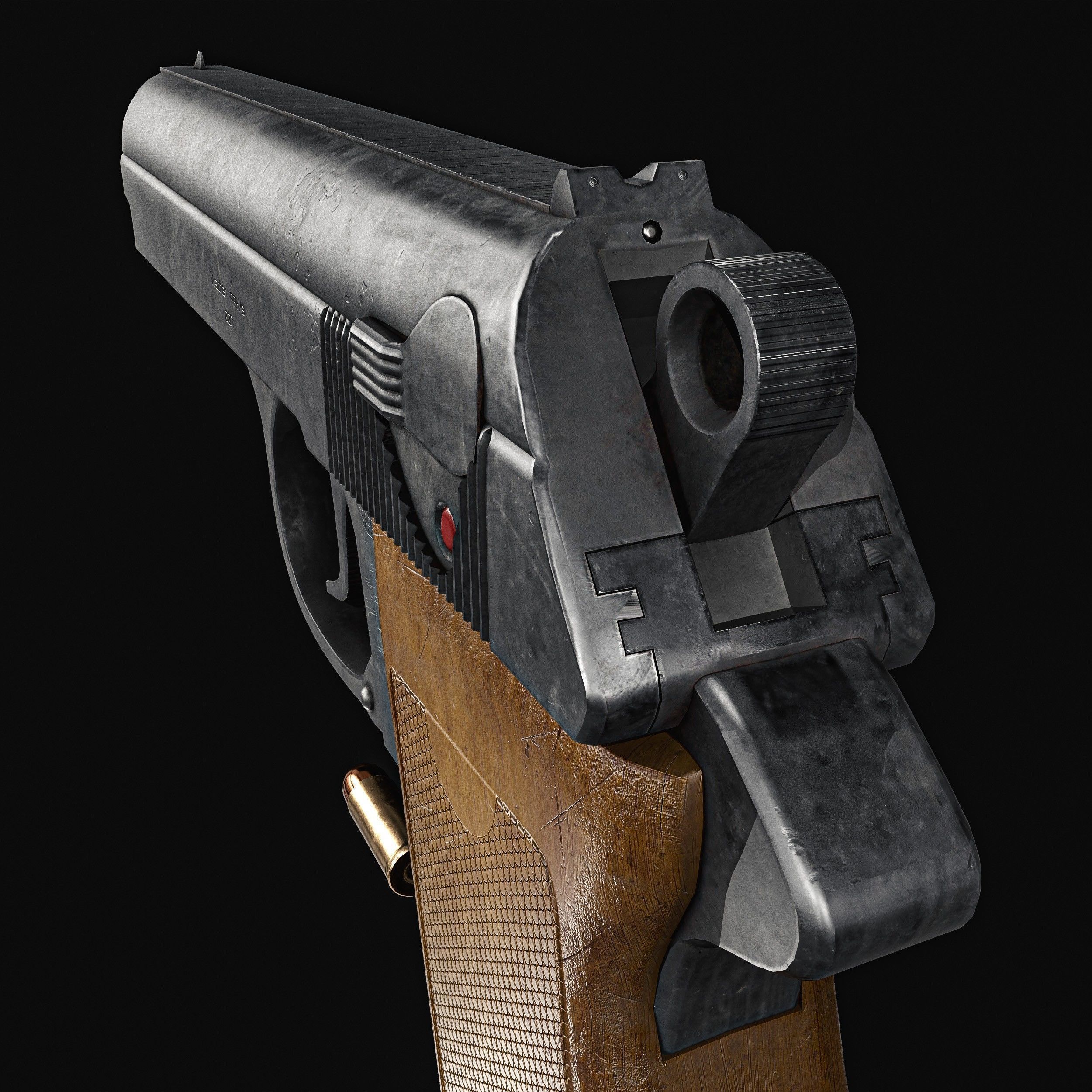 James Bond Walther PPK with Silencer Low-poly 3D model_18