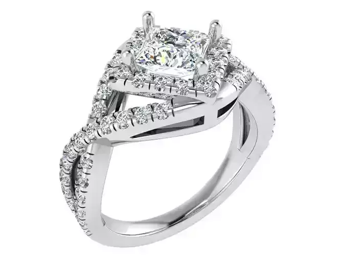 Diamond twisted ring 3342 3D print model